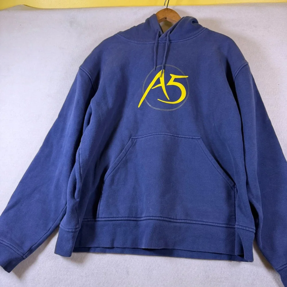The‎ North Face A5 Series Hoodie Mens Medium Blue Pullover Graphic Sweatshirt